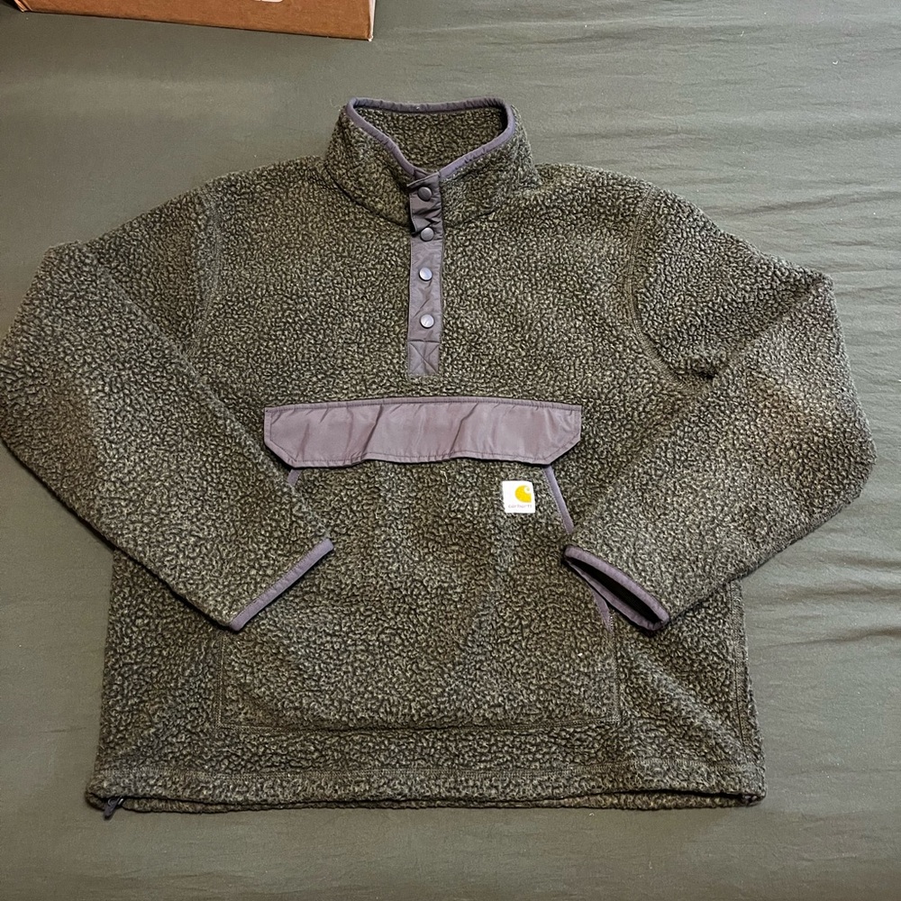Carhartt Olive Green Fleece Pullover
